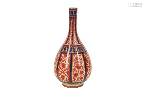 A SAFAVID-REVIVAL COPPER-LUSTRE CANTAGALLI POTTERY VASE Ulis...