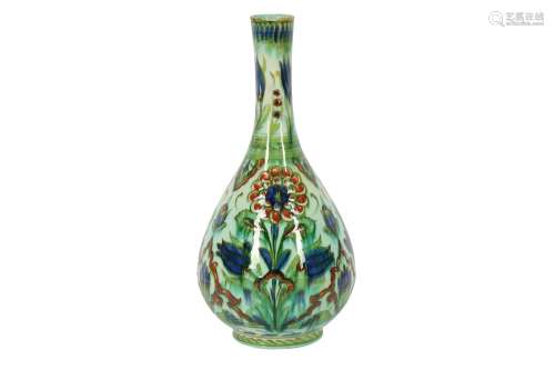 AN IZNIK-STYLE CANTAGALLI POTTERY VASE Ulisse Cantagalli, Fl...