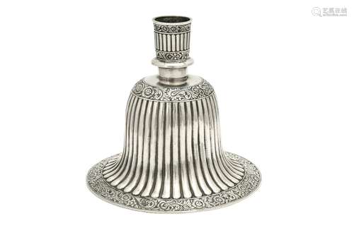 AN INDIAN-COLONIAL SILVER HUQQA BASE Probably Hamilton &...