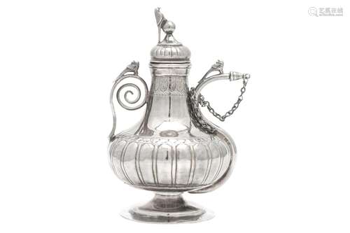 AN INDIAN SILVER WINE OR SPIRIT FLASK (CHUSKI) India, late 1...