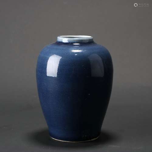 Blue Glazed Porcelain Jar