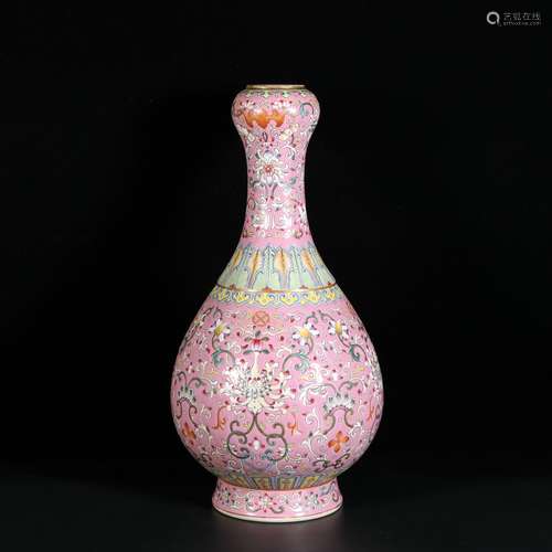 Famille Rose Porcelain Bottle