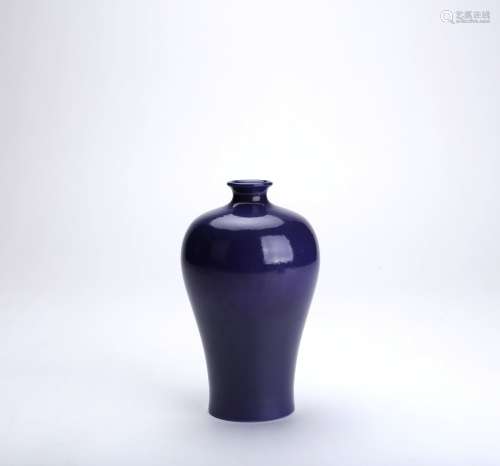 Blue Glazed Porcelain Plum Bottle