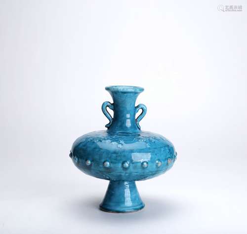 Blue Glazed Porcelain Bottle