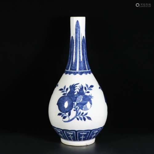 Blue And White Porcelain Bottle