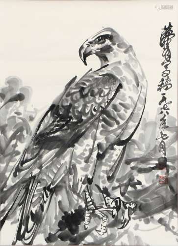 Ink Painting Of Eagle - Huang Zhou