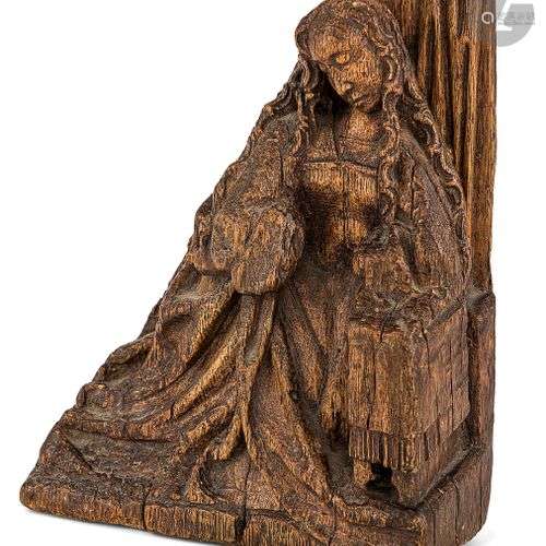 Vierge de l’Annonciation en chêne sculpté. Nord de la France...