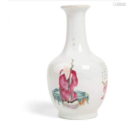 FAMILLE ROSE 'WUSHUANGPU' VASE QING DYNA…