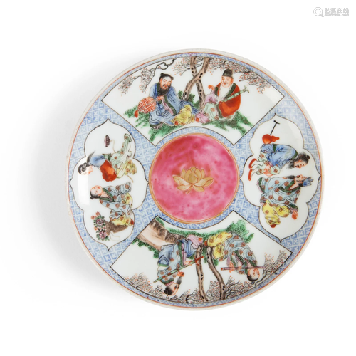 FAMILLE ROSE 'EIGHT IMMORTALS' PLATE QING DYNASTY, …