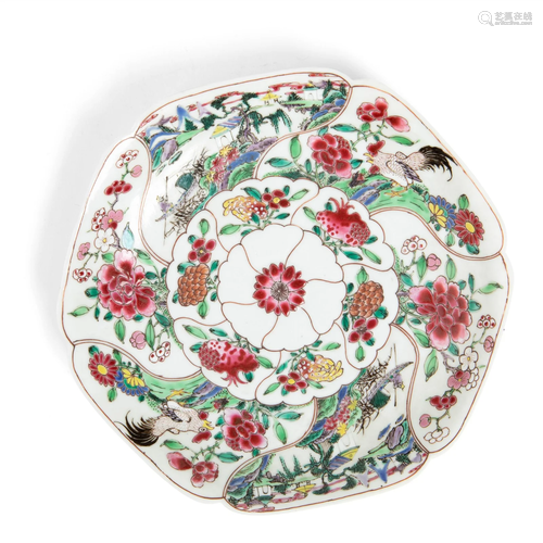 FAMILLE ROSE FOLIATED DISH QING DYNASTY, 18TH CENTURY