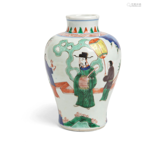 WUCAI 'MEIPING' VASE QING DYNASTY, 17TH CENTURY