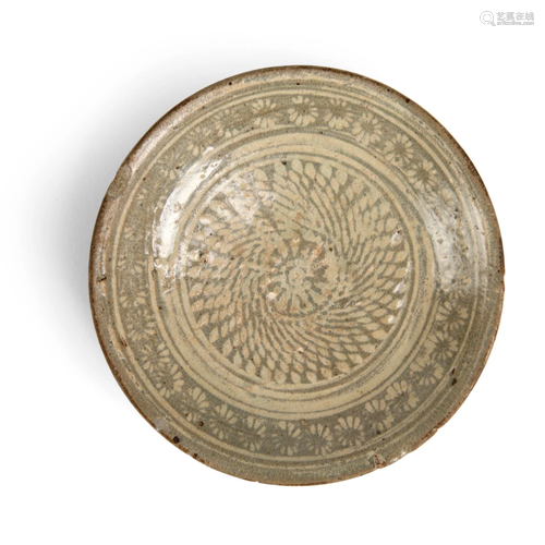 KOREAN INLAID CELADON DISH GORYEO TO JOSEON DYNASTY,