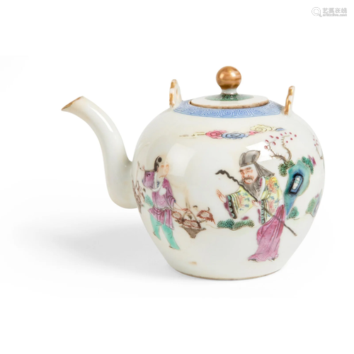 FAMILLE ROSE TEAPOT WITH LID QING DYNASTY, DAOGUANG