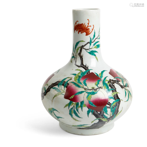 FAMILLE ROSE 'PEACH' VASE GUANGXU MARK AND POSSIBLY OF