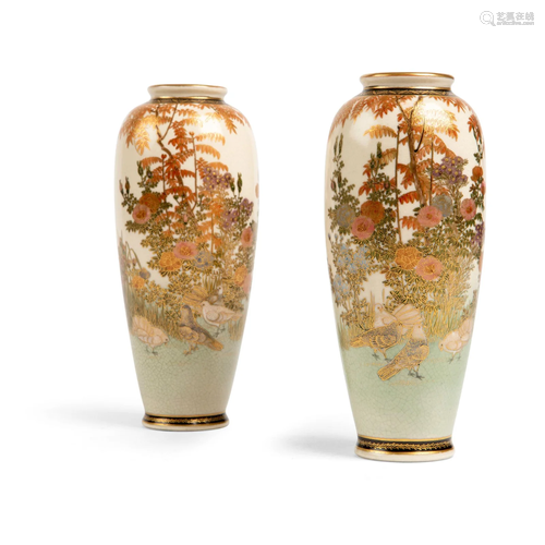 PAIR OF SATSUMA VASES MEIJI PERIOD