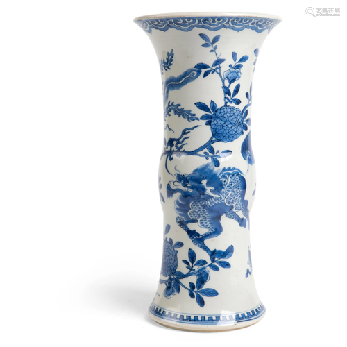 BLUE AND WHITE GU-FORM VASE QING DYNASTY, KANGXI PERI…