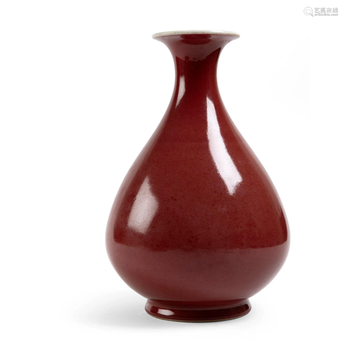 RED-GLAZED 'YUHUCHUN' VASE QING DYNASTY, QIANLONG …