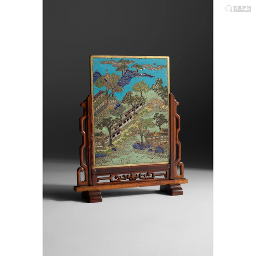 CLOISONNÃ‰ ENAMEL RECTANGULAR PLAQUE QING DYNA…