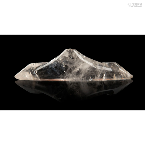 ROCK CRYSTAL 'MOUNTAIN' BRUSH REST QING DYNASTY, 19TH