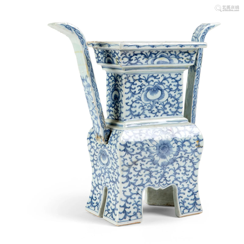 BLUE AND WHITE 'DING' CENSER QING DYNASTY, JIAQING