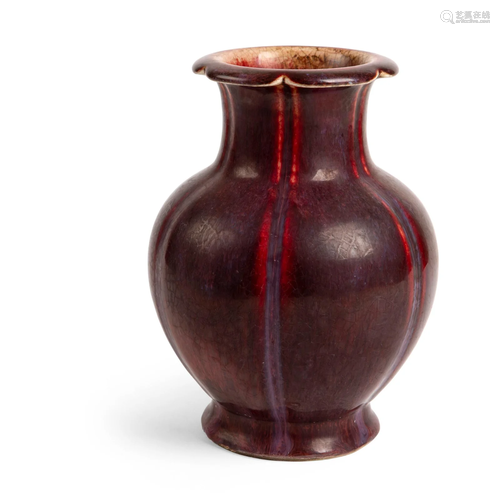 FLAMBÃ‰-GLAZED 'POMEGRANATE' LOBED VASE QIAN…