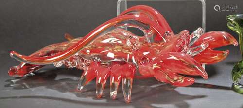 Murano glass lobster. Including aventurine. Marked and numbe...
