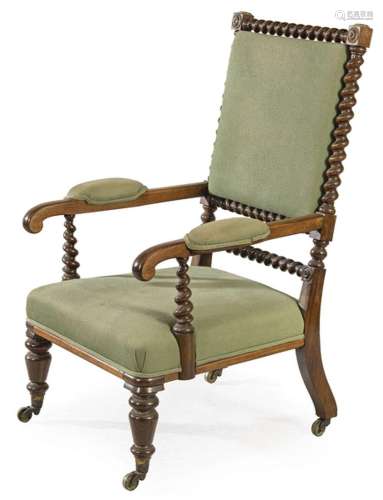 William IV armchair in rosewood carved and turned. England, ...