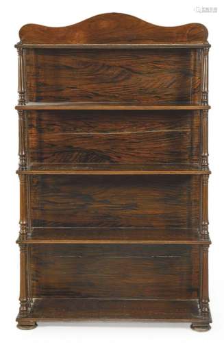 Victorian bookcase in rosewood with five shelves, with turne...