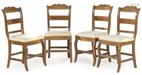 Set of four fernandine chairs in mahogany wood with boxwood ...