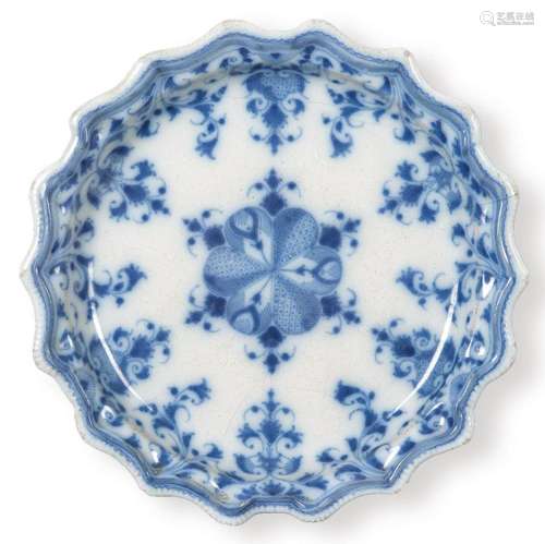 Leroy wavy profile ceramic dish with radial decoration in bl...