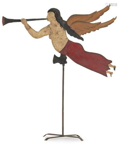 Winged Woman with Trumpet. Weathervane in painted iron, Fran...