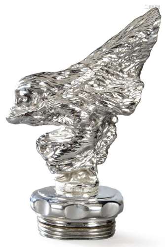 Car mascot in nickel plated and silver plated bronze. Mounte...