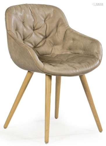 Edi & Paolo Ciani for Calligaris Igloo chair with oak wo...