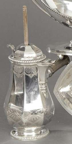 French silver punched chocolate maker Law 950 from Savary et...