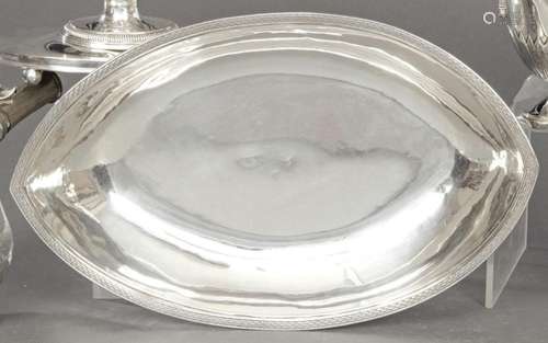 Gondola tray in punched Spanish silver from Manrique, Madrid...