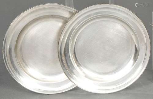 Set of six punched Spanish silver plates by P. Gómez, Madrid...