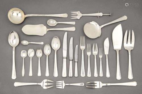 Art Deco style silver cutlery made of Spanish silver punched...