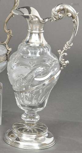 Cut glass jar and punched Spanish silver 1st Law of Cortabar...