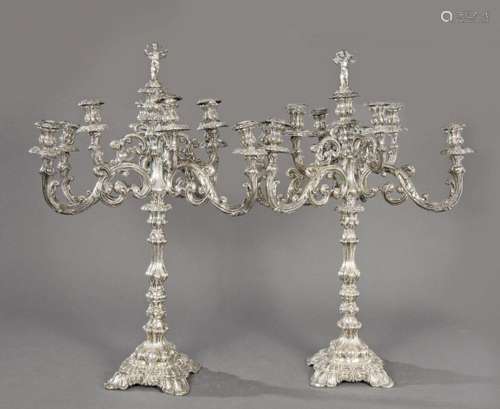 Pair of large candelabra convertible into a candlestick, mad...
