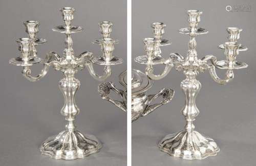 Pair of Spanish 925 sterling silver candelabra from Montejo....