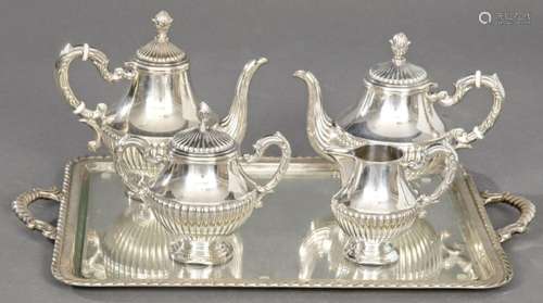 Spanish silver tea and coffee set, 1st Law of Durán. Consist...