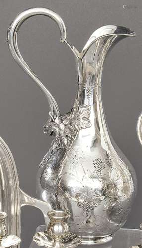 Spanish silver pitcher punched 1st Law of Pasgorcy. With eng...