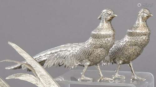 Pair of 1st Law punched Spanish silver pheasants. Weight: 35...