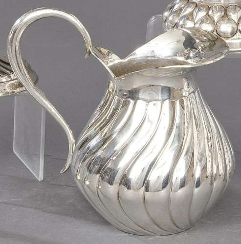 Spanish silver pitcher punched 1st Law of Pasgorcy. With ske...