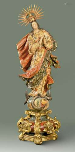 Immaculate, Carved, polychrome, gilded, corleada and stewed ...