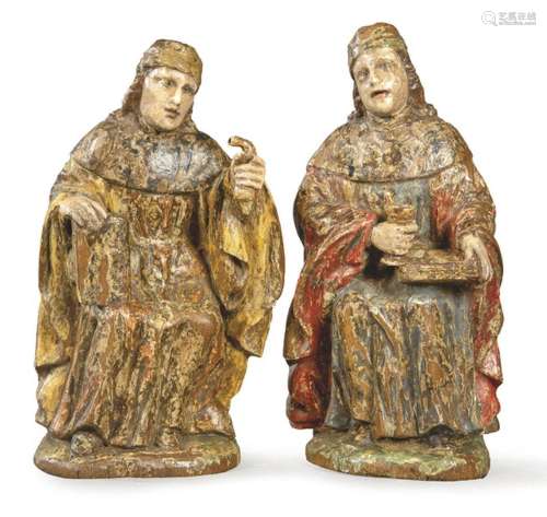Saints Cosme and Damián" in carved, polychrome and gild...