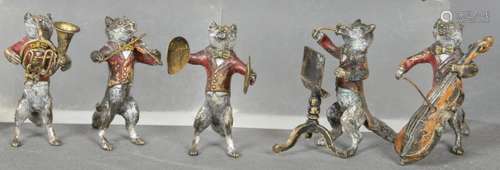 Band of Wolves in polychrome bronze, Vienna h. 1900. Height:...