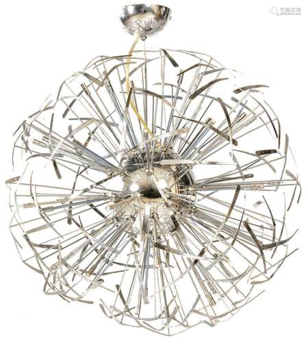Chromed metal sputnik-type ceiling lamp, 1970s Diameter 59 c...