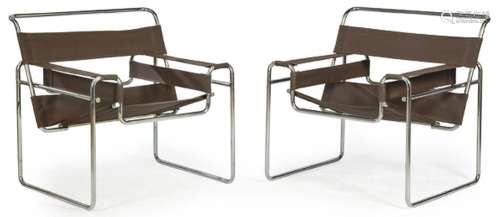 Marcel Breuer (1902-1981) Pair of Wassily armchairs, renamed...