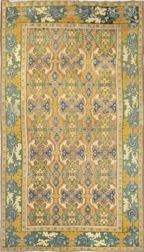 Spanish rug from the Fundación de Gremios, Cuenca type, in w...